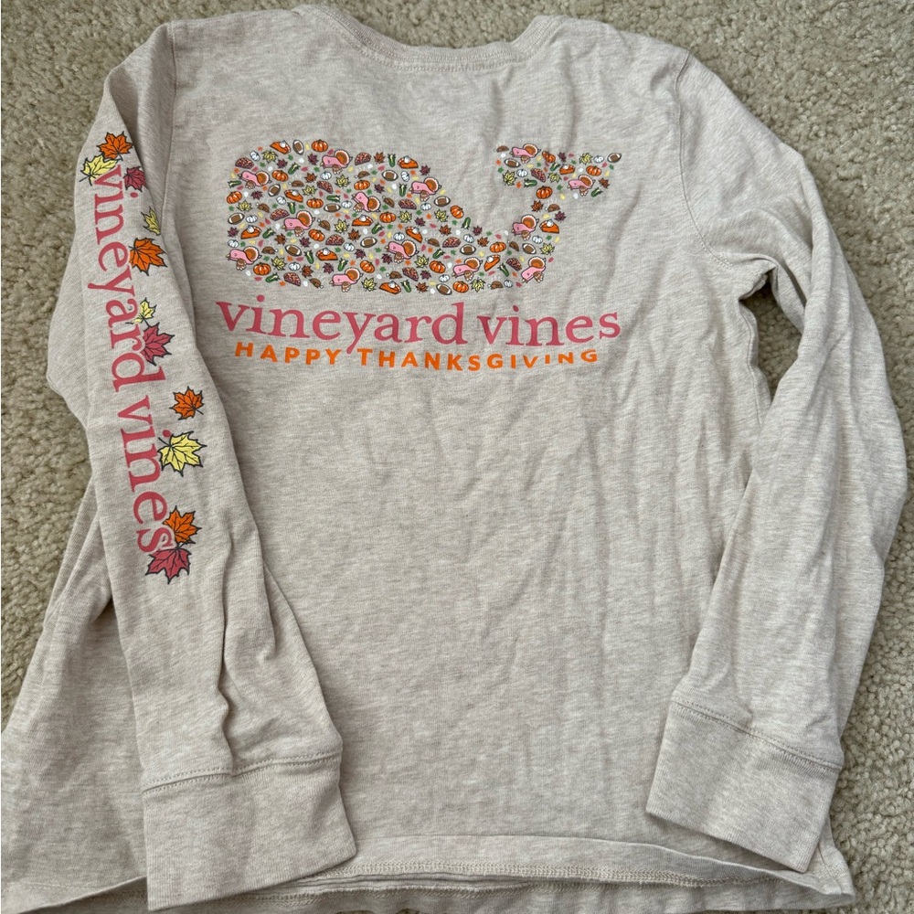 Vineyard Vines cream Gray Long Sleeve Kids Tee